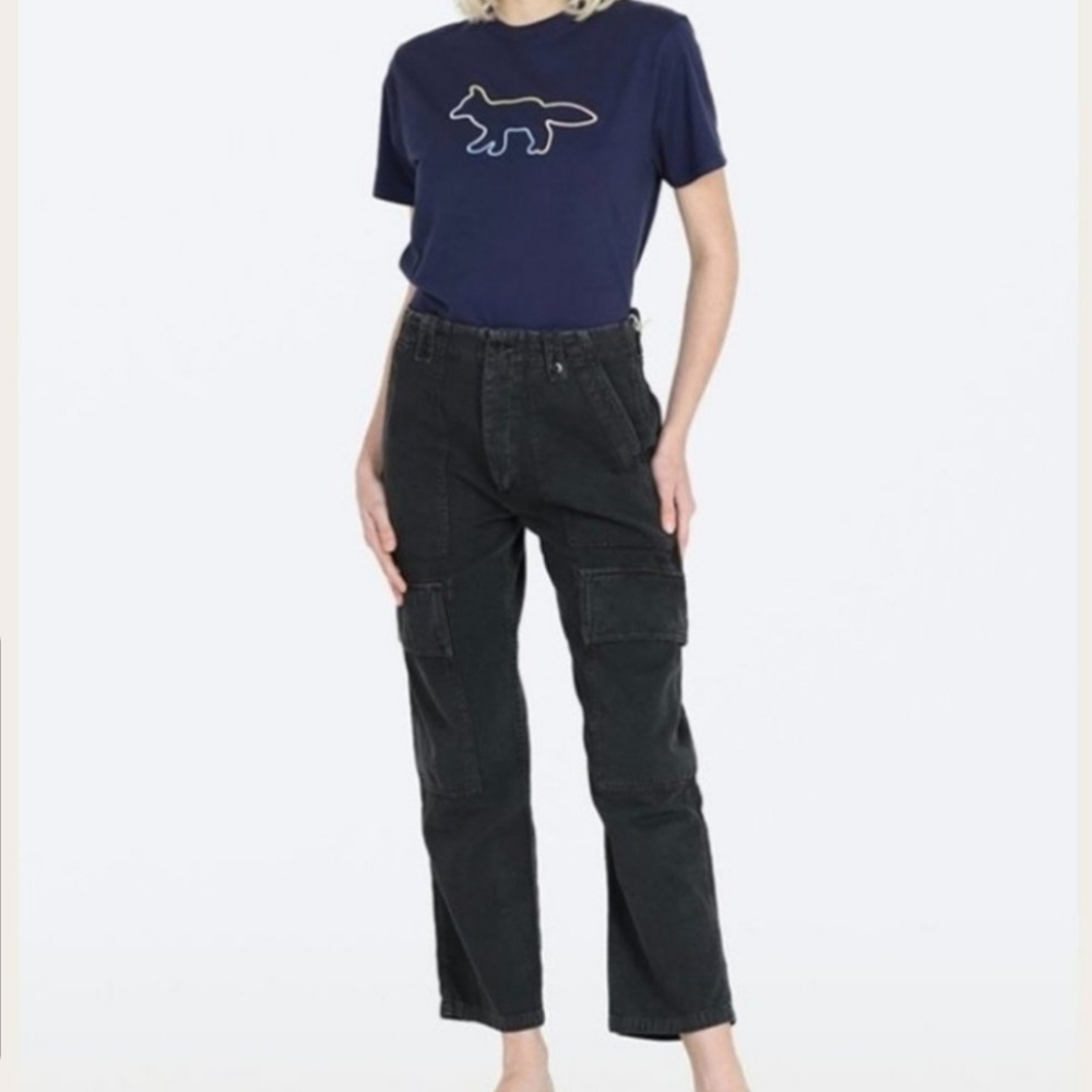 COH Zadie High Rise Surplus Cargo Linen Blend Pants in  Washed Black sz 23 NWT - Picture 8 of 15